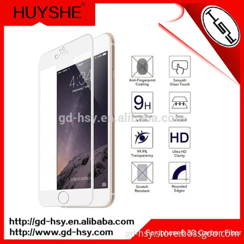 HUYSHE wholesale price anti-broken carbon fiber 3D tempered glass screen protective film shield for iphone 6